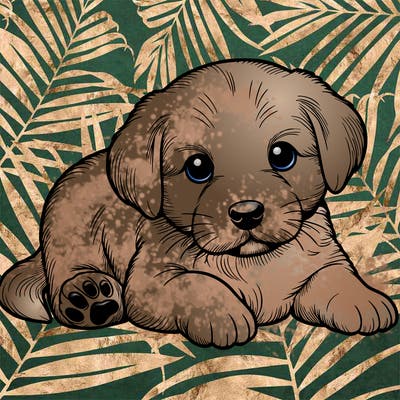 a cute realistic puppy