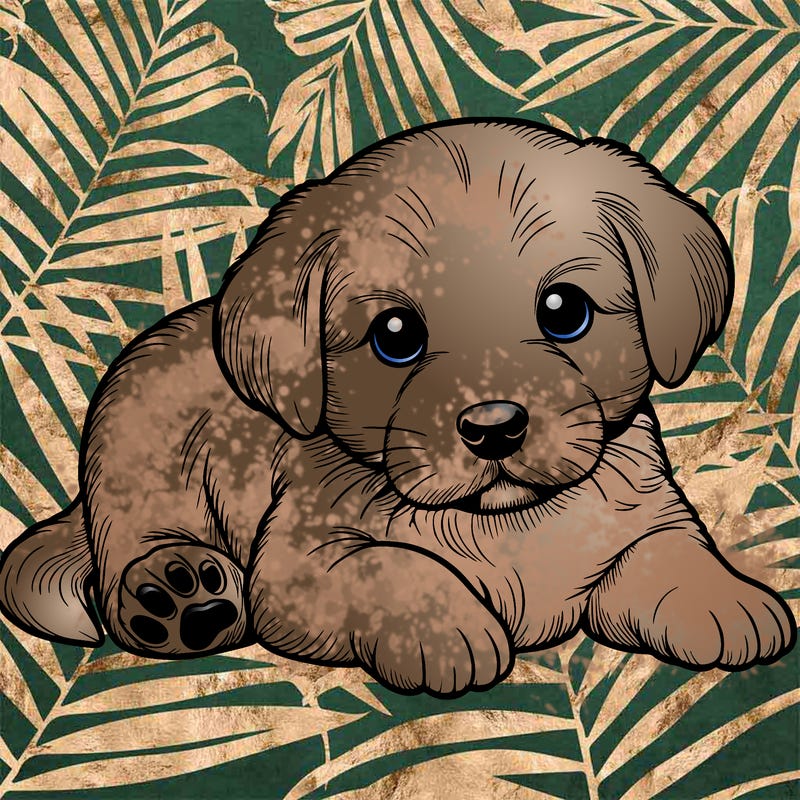 a cute realistic puppy