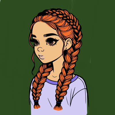 realistic girl with braids