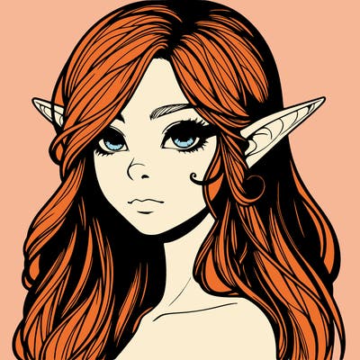 elf girl realistic dark fantasy