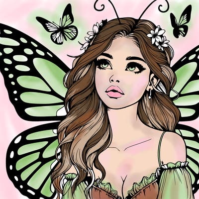 butterfly fairy realistic girl