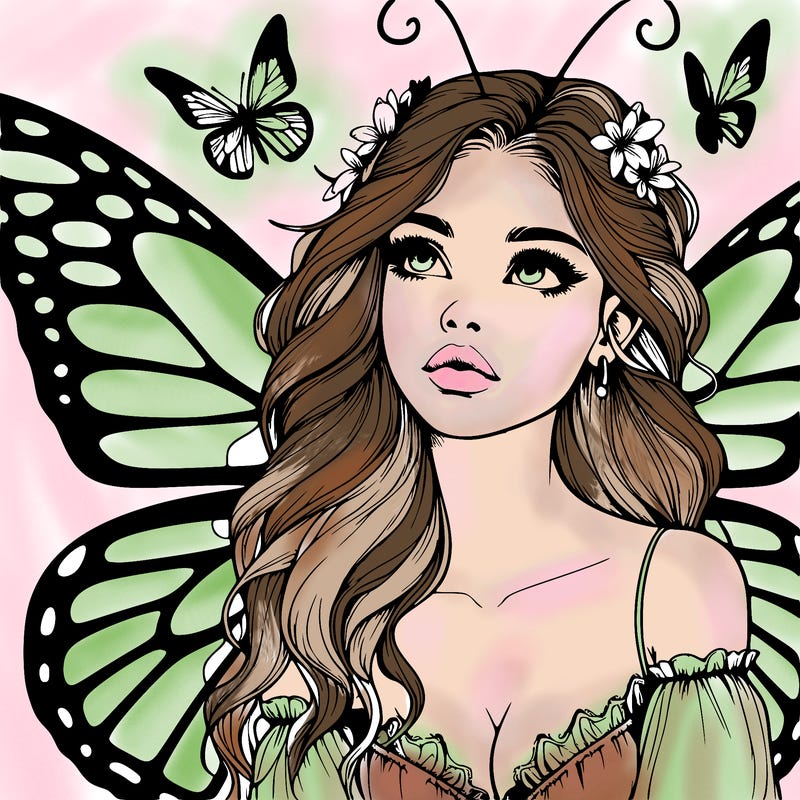 butterfly fairy realistic girl