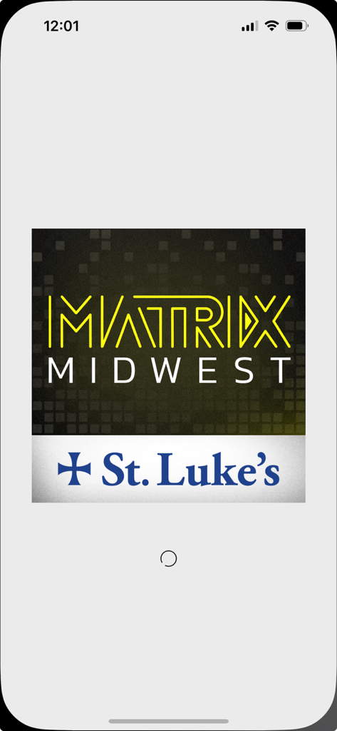 Matrix Midwest - Matrix Midwest app loading screen featuring the St Lukes logo