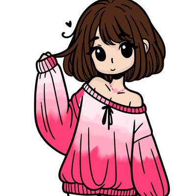 girl in baggy sweater hanging off her shoulder