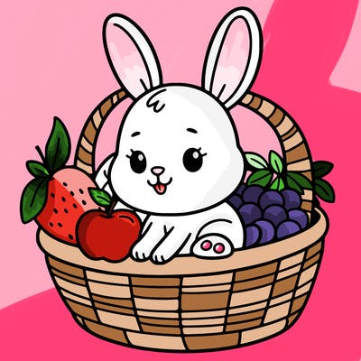 bunny in a fruit basket