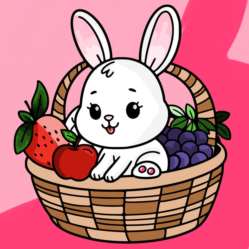 bunny in a fruit basket