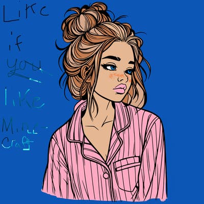 realistic woman with pajamas on and a messy bun