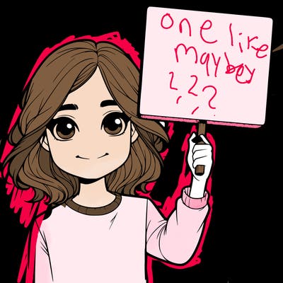 realistic girl holding up a sign