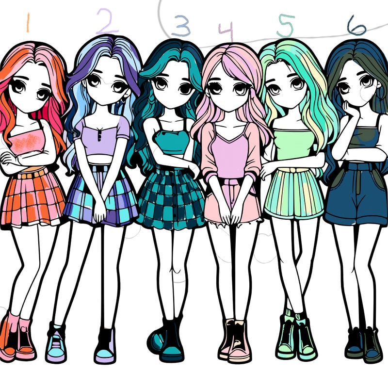 a group of girls realistic