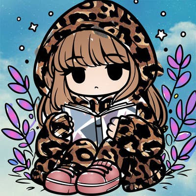 girl in oversized hoodie reading a book