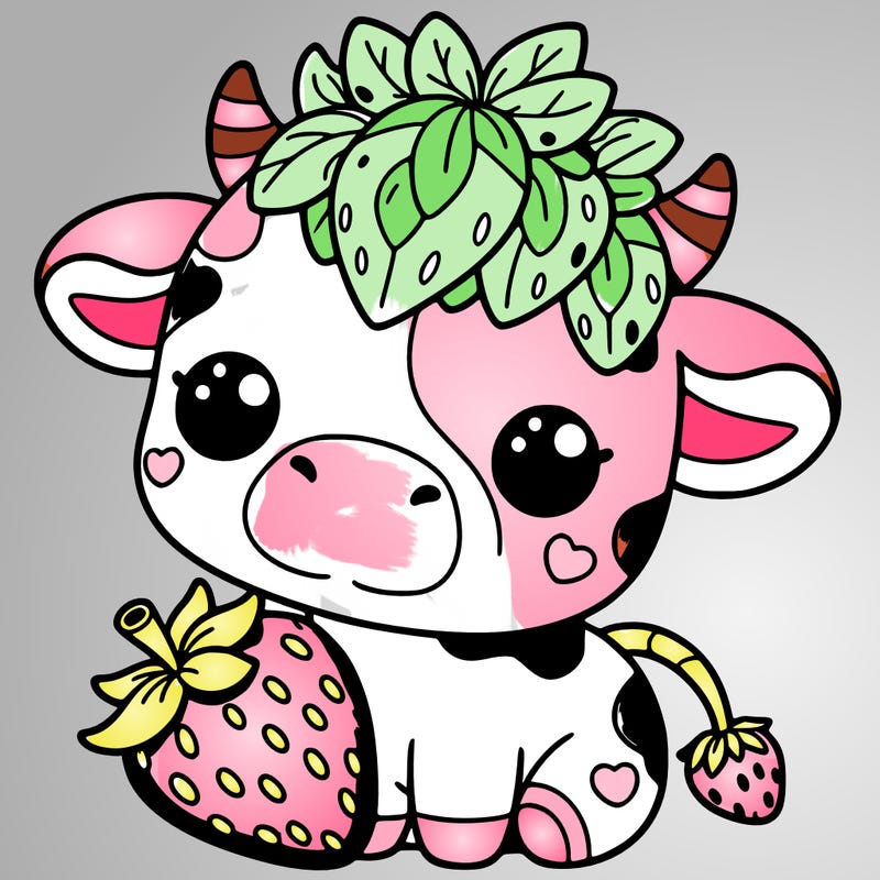cute strawberry cow