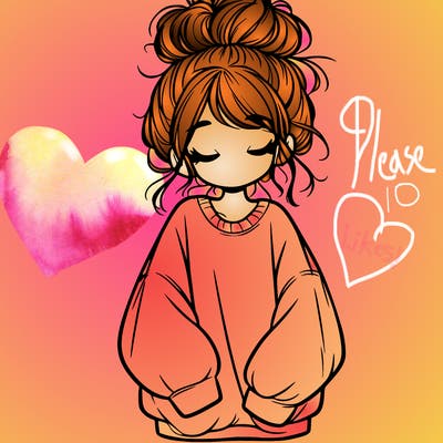 girl with baggy sweatshirt and messy bun