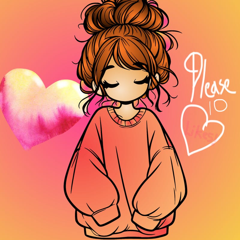 girl with baggy sweatshirt and messy bun