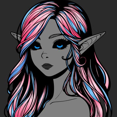 elf girl realistic dark fantasy