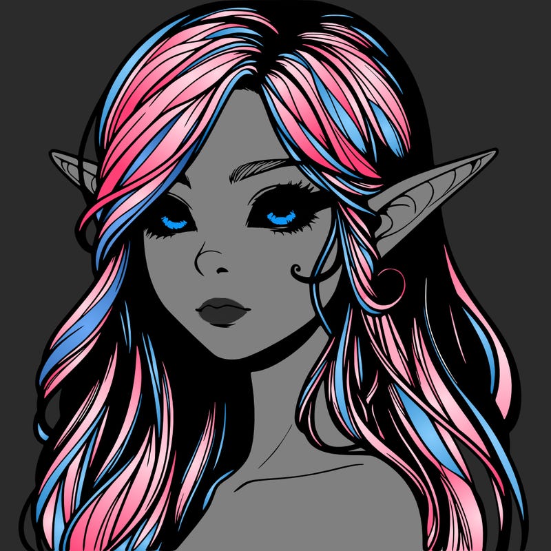 elf girl realistic dark fantasy