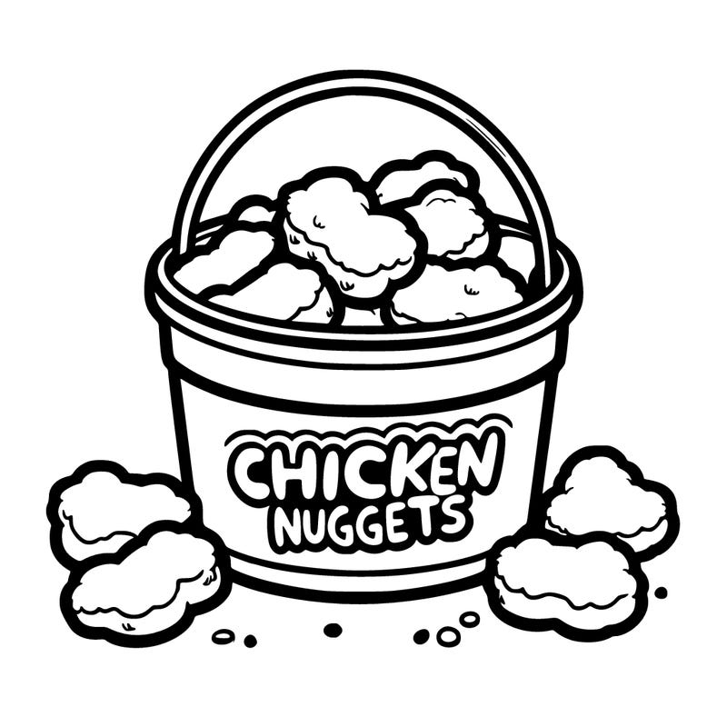 chicken nuggets in a bucket