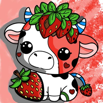 cute strawberry cow