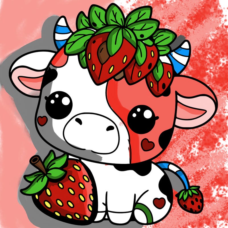 cute strawberry cow