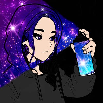 a realistic girl, spray painting