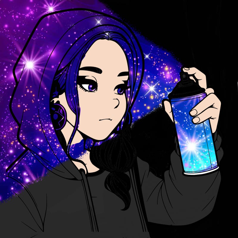 a realistic girl, spray painting