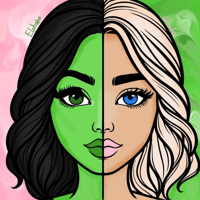 realistic girl split half