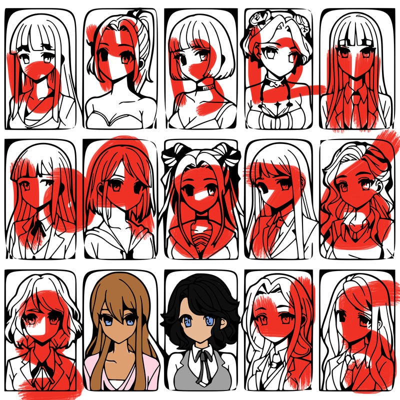 girls that look diffrent anime