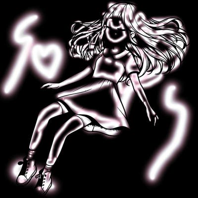 realistic girl floating