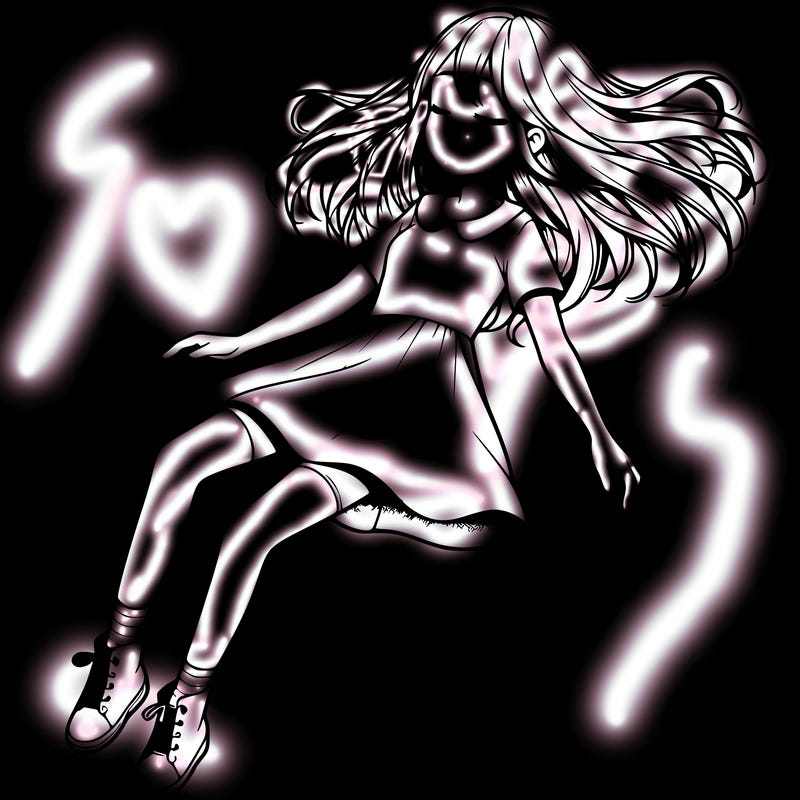 realistic girl floating