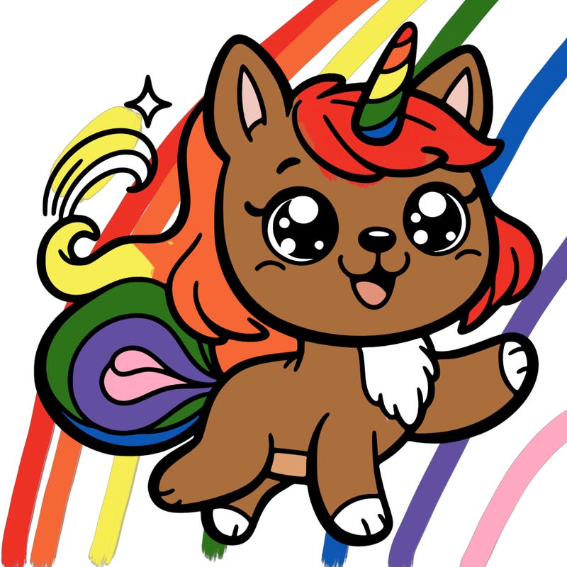 cute fun dog unicorn
