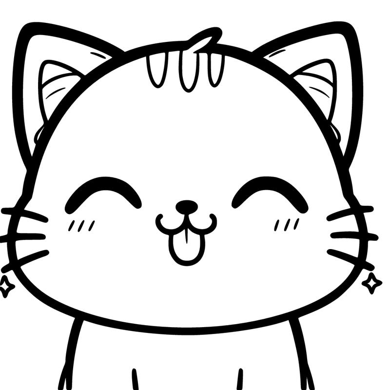 cute cat with mouth closed and little tongue coming out