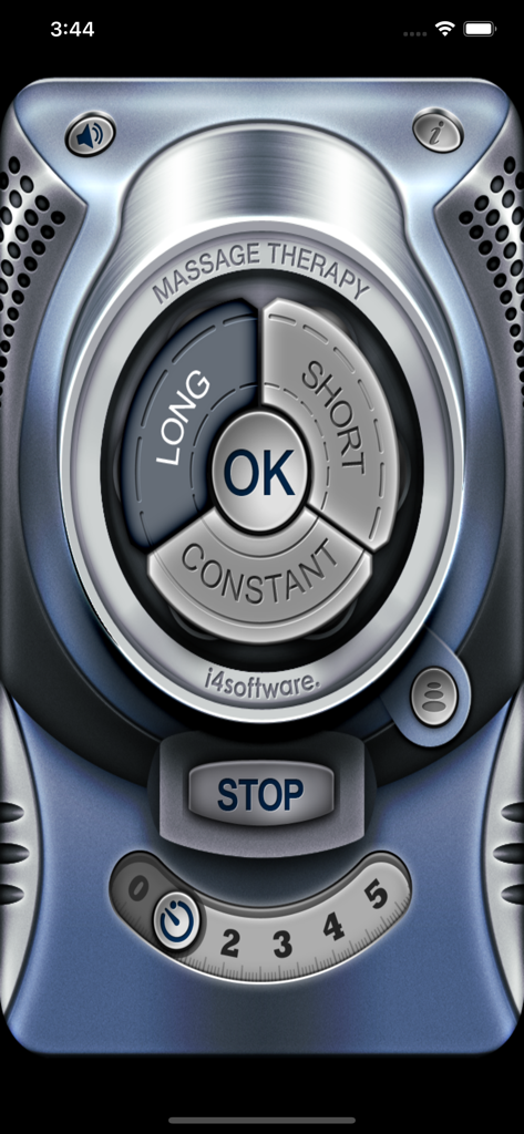 Massage Therapy - Massage Therapy app user interface with vibration pattern options and session timer