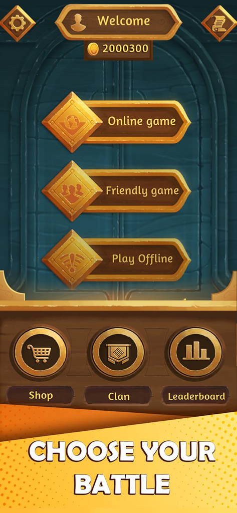 Lucky Ludo - Lucky Ludo main menu screen with options for online friendly and offline game modes