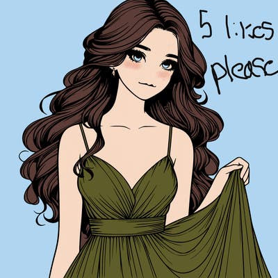 realistic girl in flowy silky prom dress