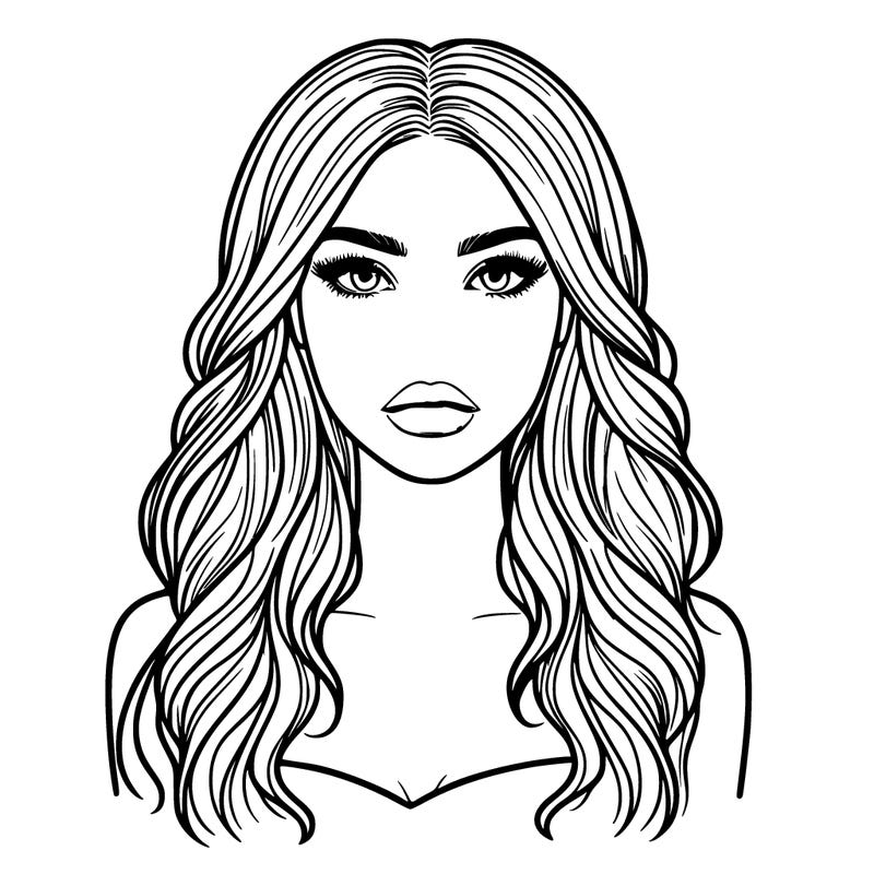 realistic girl biglips long hair