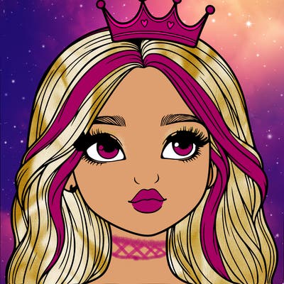 a realistic girl with a crown on