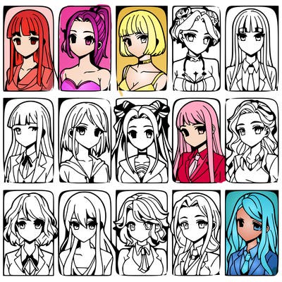 girls that look diffrent anime