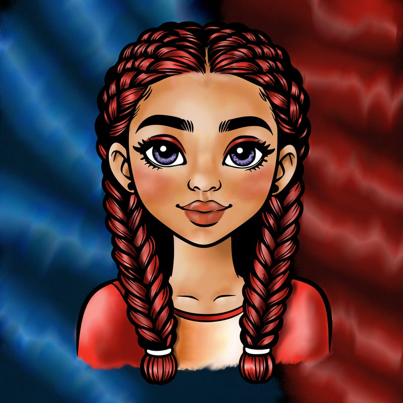 realistic girl with braids