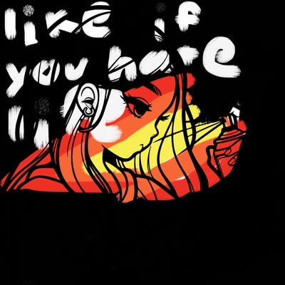 a realistic girl spray painting