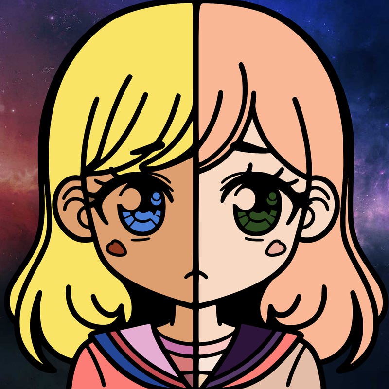 a split of a girl