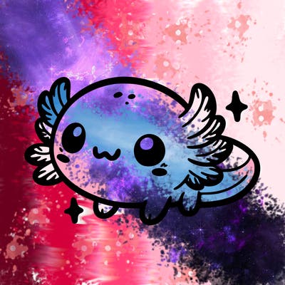 cute easy baby axolotl