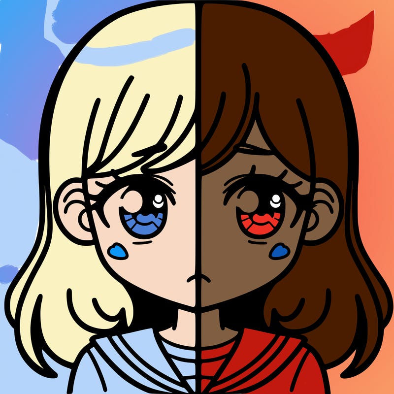 a split of a girl