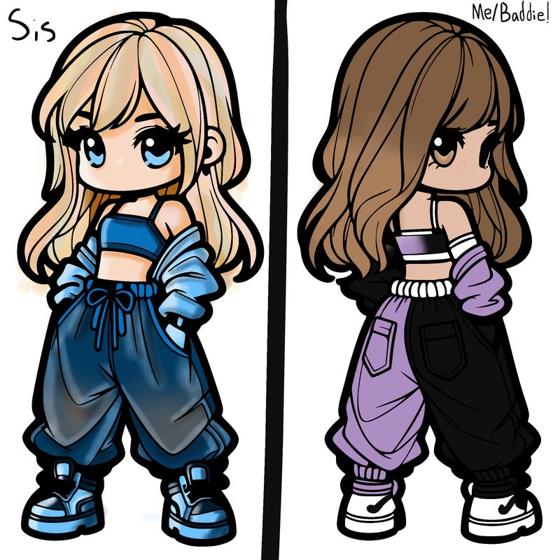 girl in crop top and baggy pants