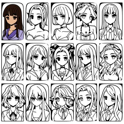 girls that look diffrent anime