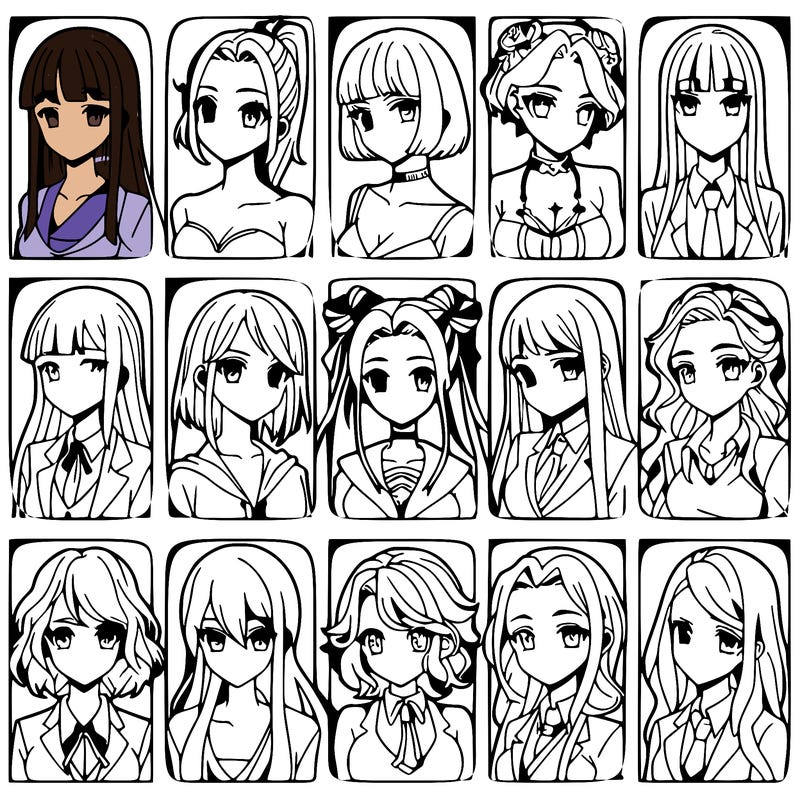 girls that look diffrent anime