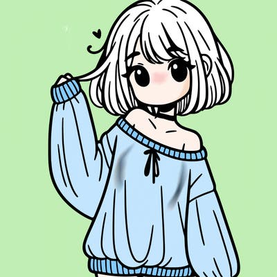 girl in baggy sweater hanging off her shoulder