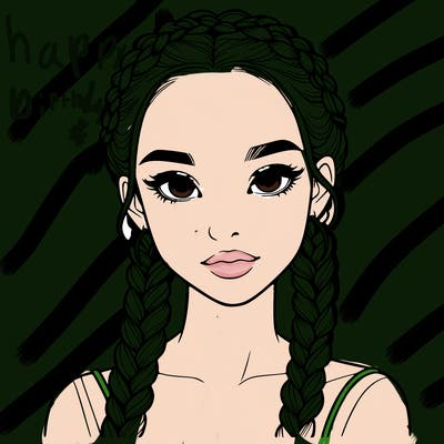 realistic girl with braids