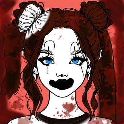 realistic girl with two buns in hair and lips