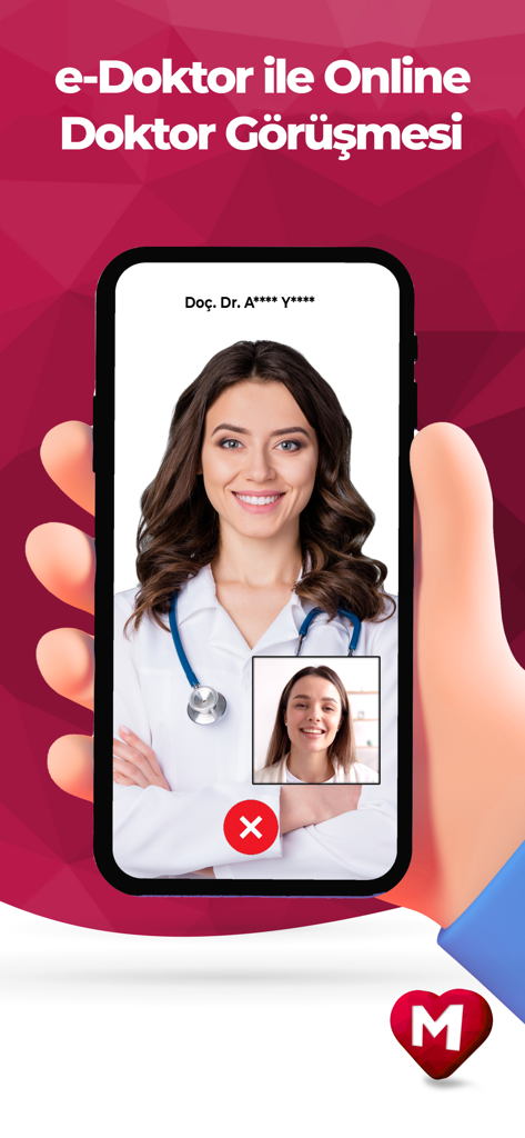 Online video consultation with a female doctor on the Memorial e-Doctor app interface