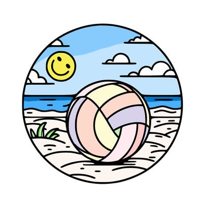 volleyball on a beach