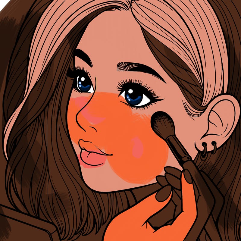 a realistic girl doing her makeup